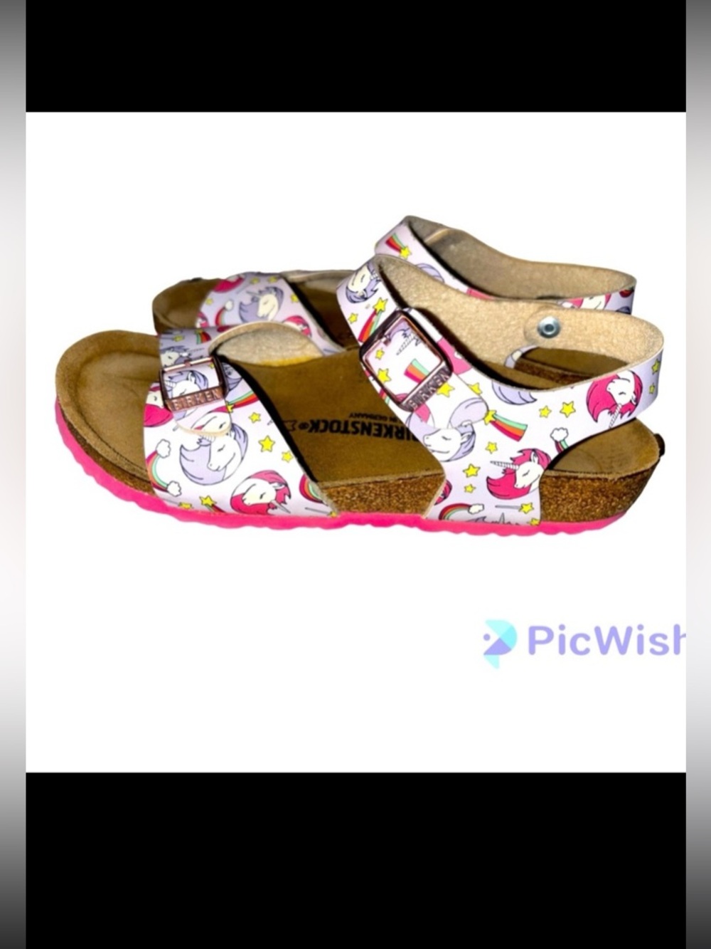Birkenstock Pink Unicorn Rio Sandals Girls 34/3-3.5
